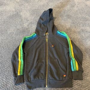 Kids' aviator nation Hoodie with Rainbow Stripes